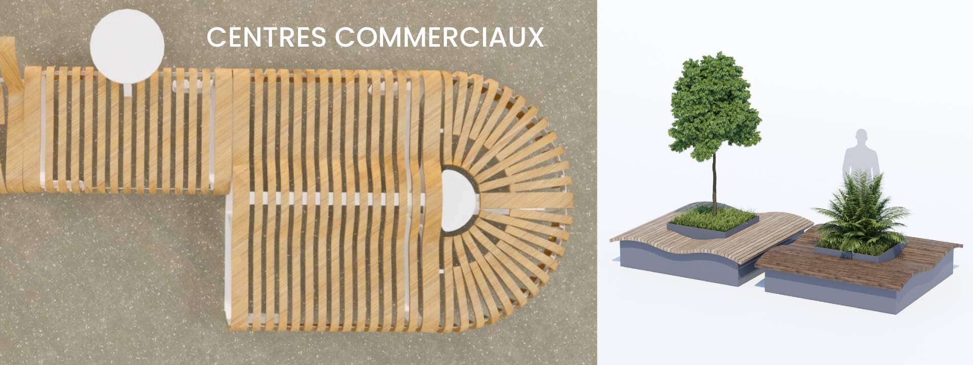 mobilier bois durable galerie centre commercial